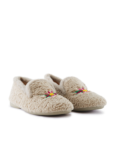 Pantoufles maille bouclette
