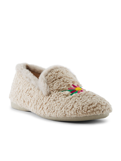 Pantoufles maille bouclette
