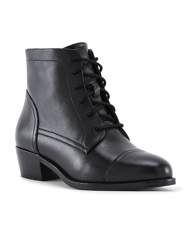 Boots cuir enfilage facile