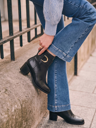 Bottines bout rond à zip
