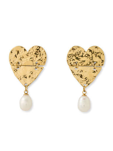 Boucles d'oreilles pendantes avec coeur