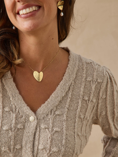 Collier coeur fantaisie - Daxon - Coloris or