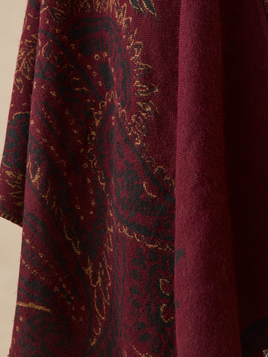 Poncho jacquard à franges