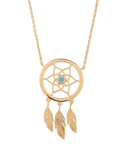 Collier attrape-rêves plaqué or