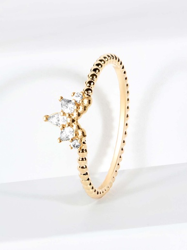 Bague zirconium plaquée or