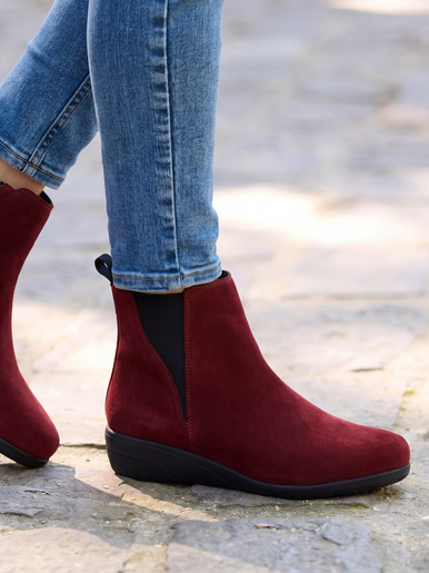 Boots compensées zippées et élastiquées