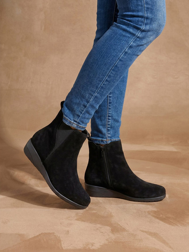 Boots compensées zippées et élastiquées