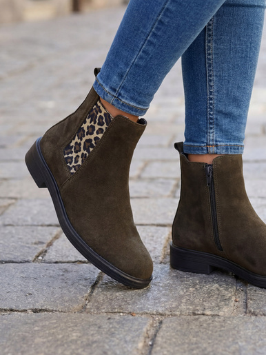 Boots à zip bout rond
