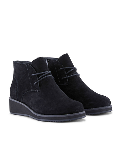 Bottines compensées cuir velours