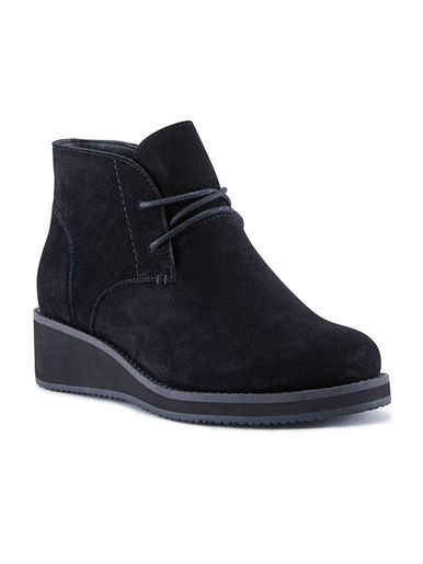Bottines compensées cuir velours