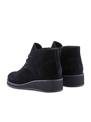 Bottines compensées cuir velours
