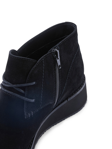 Bottines compensées cuir velours