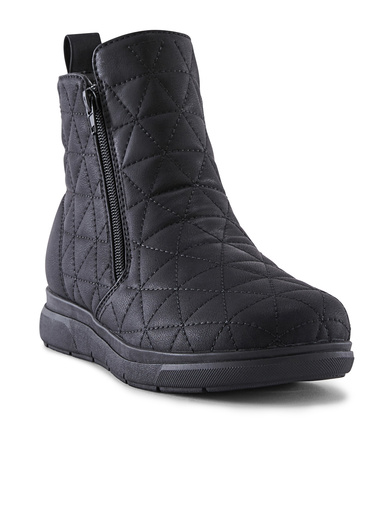 Boots en cuir à double zip