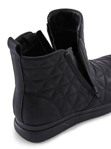 Boots en cuir à double zip