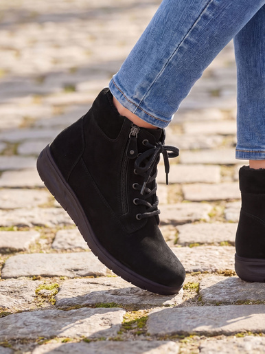 Bottines à lacets et zips