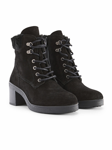 Bottines à lacets et zip côté