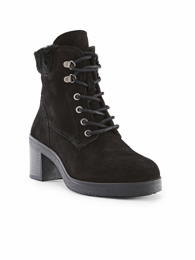 Bottines à lacets et zip côté
