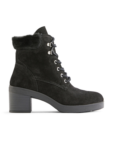 Bottines à lacets et zip côté