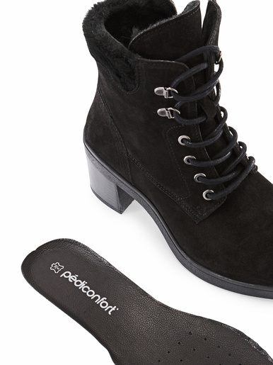 Bottines à lacets et zip côté