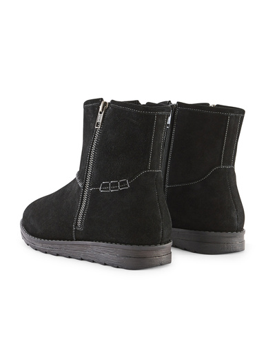 Bottines zippées cuir velours