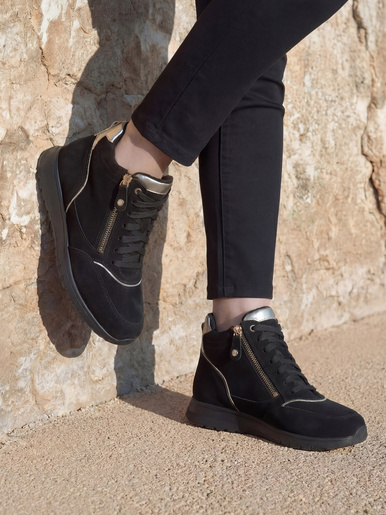 Baskets montantes lacets et zip