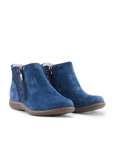 Bottines zippées cuir velours