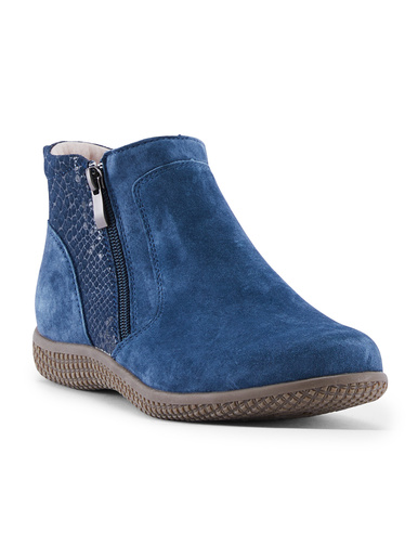 Bottines zippées cuir velours