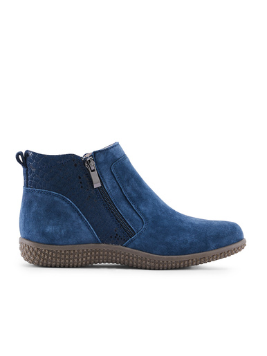 Bottines zippées cuir velours