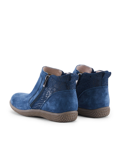 Bottines zippées cuir velours