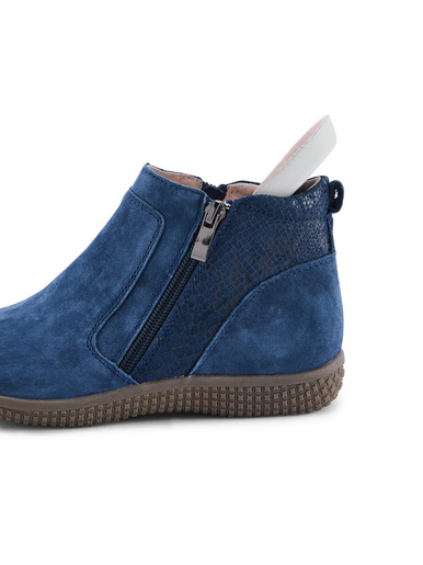Bottines zippées cuir velours