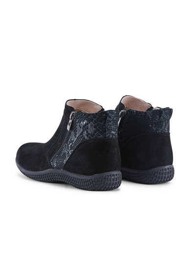 Bottines zippées cuir velours
