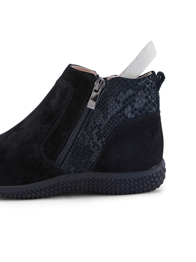 Bottines zippées cuir velours