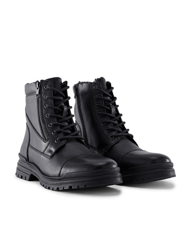 Bottines montantes lacets et zip