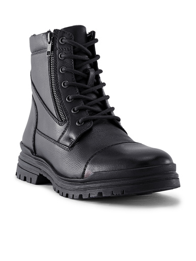 Bottines montantes lacets et zip