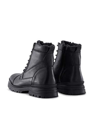 Bottines montantes lacets et zip