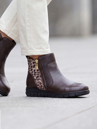 Boots cuir 2 zips