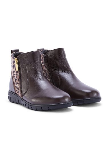 Boots cuir 2 zips