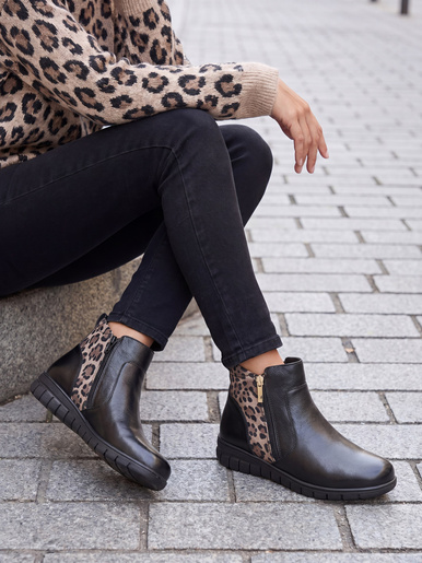Boots cuir 2 zips