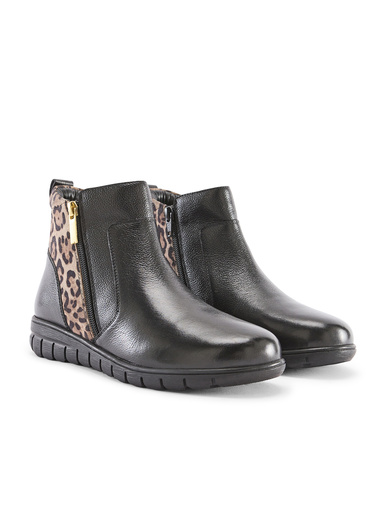 Boots cuir 2 zips