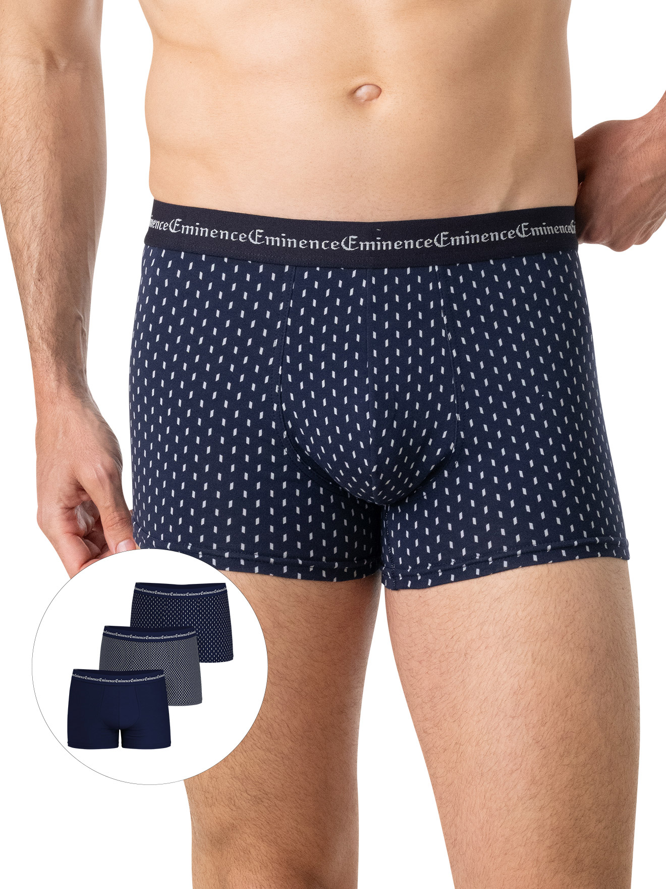 Lot de 3 boxers Business Print - Eminence - Marine