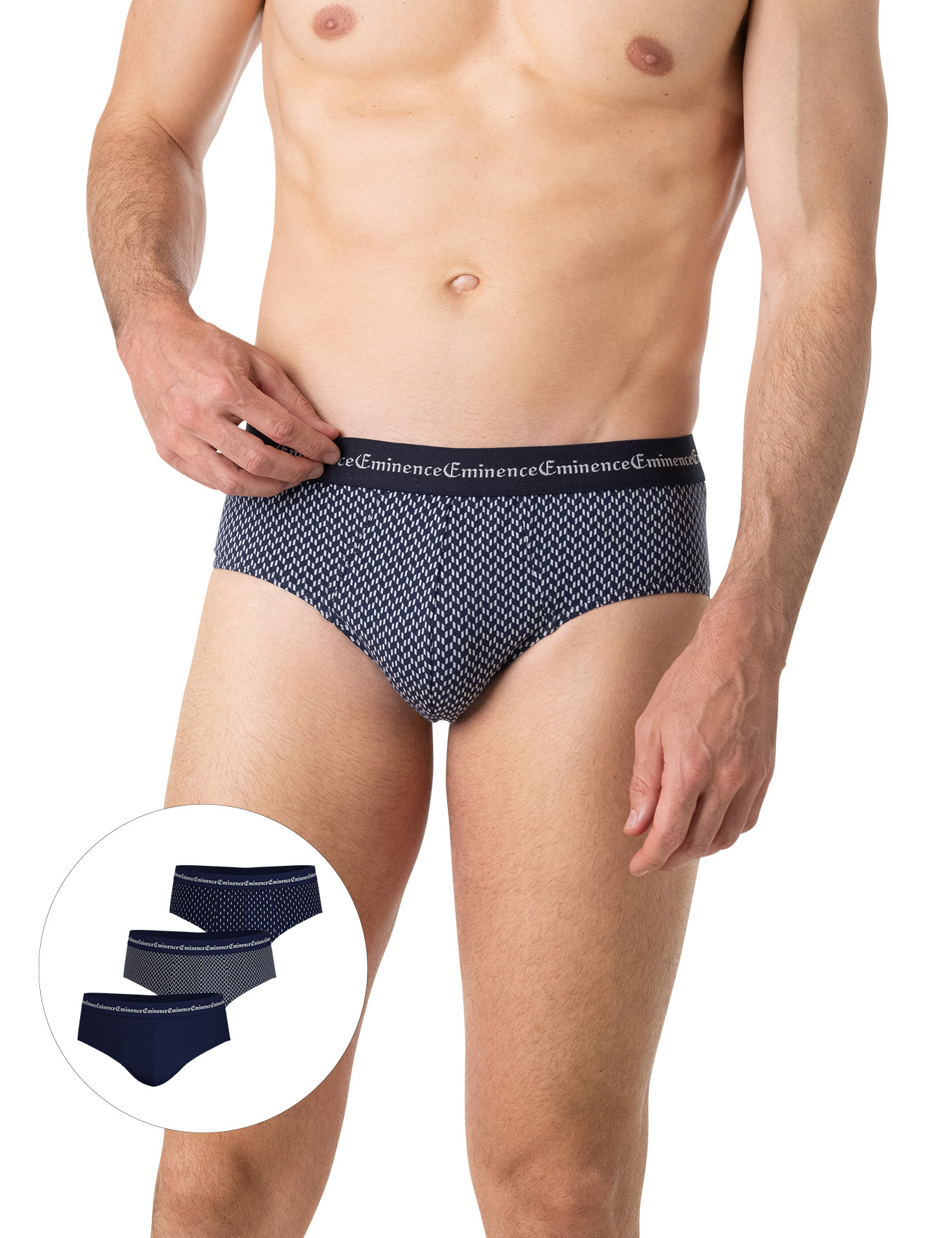 Lot de 3 slips Business Print - Eminence - Marine