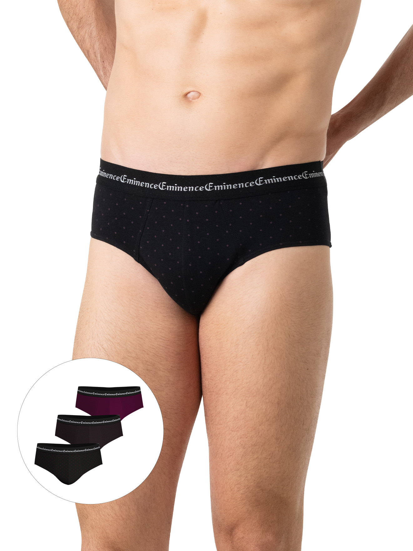 Lot de 3 slips Business Print - Eminence - Prune
