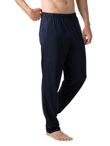 Pyjama coton mercerisé col ouvert - Eminence - Haut marine imprime rouge / bas marine