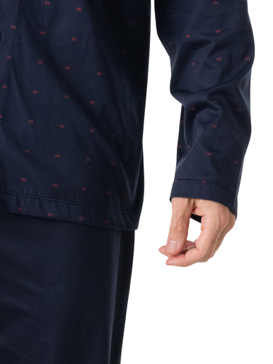 Pyjama coton mercerisé col ouvert