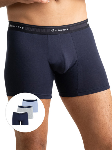 Lot de 3 boxers Tailor bio - Eminence - Marine / gris chinÉ / bleu lavande