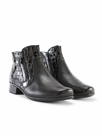 Boots cuir double zip