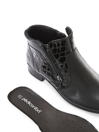 Boots cuir double zip