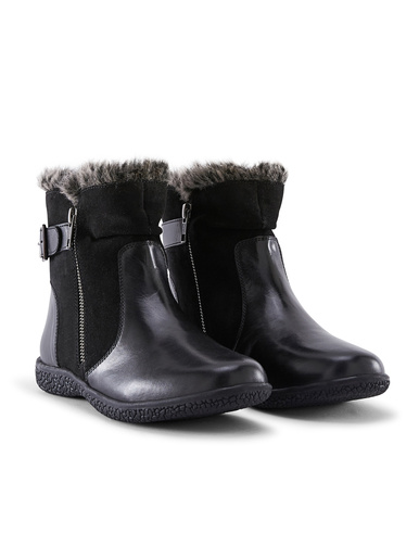 Boots fourrées à double zip