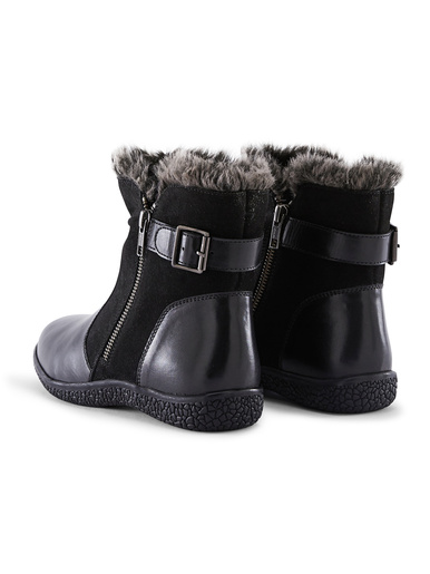 Boots fourrées à double zip