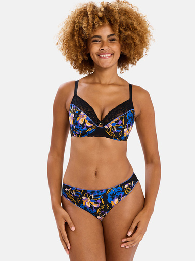 Slip microfibre imprimée Eloane - Sans Complexe - Sombre floraison